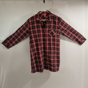 Joe Fresh Women's Medium Red & Black Plaid Button Down Shirt